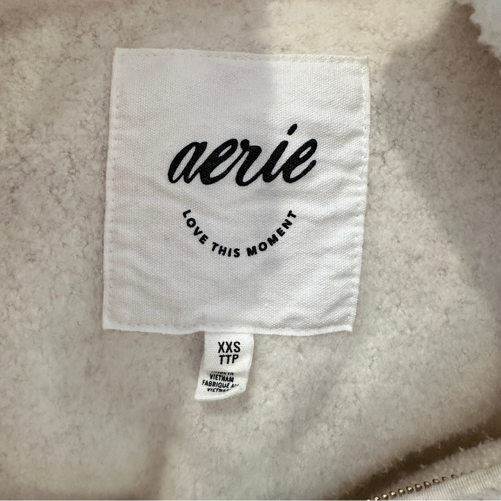 Aerie Hometown Holiday Quarter Zip Fleece Sherpa Sweatshirt Womens Size XXS - Picture 8 of 12